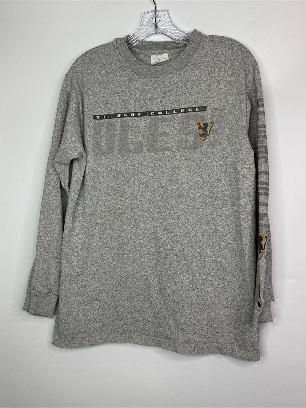 Vintage The Cotton Exchange St Olaf University Gray Long Sleeve Shirt Medium